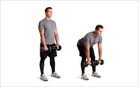 Get in a squat position by bending your knees, and then attain power by pushing through your feet, allowing the kettlebell to raise naturally as opposed to being lifted by your arms as you move to a standing position. The Dumbbell Complex Workout Experience Life