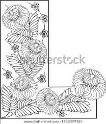 Black patterned letters and floral round frames for creating initial logo in victorian style. Shutterstock Puzzlepix