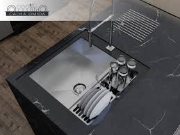 Calha úmida De Encaixe Em Aço Inox Escovado Cuba Com Calha Umida Integrada Em 2020 Cuba Inox Cozinha Calha Umida Cuba Cozinha