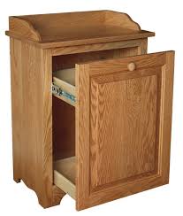 Cabinet trash cans kitchen garbage can superb large tilt out. Hardwood Slideout Waste Bin From Dutchcrafters Amish Furniture