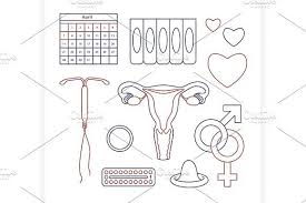 Contraception Day Set Contraception Calendar Design Graphic Illustration