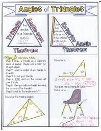 Triangle Angle Sum Exterior Angle Theorems Doodle Graphic Organizer Graphic Organizers Doodle Notes Math Triangle Angles