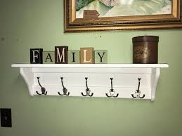 Coat Rack Wall Hanging Entryway Shelf White Coat Rack With Matte Nickel 3 Prong Coat Rack Wall Hanging Entryway Shelf White Coat Rack