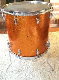 Vintage 16 Quot X 16 Quot Floor Tom Made In Japan In The Early 70s Orange Sparkle Finish Vintage Flooring How To Make