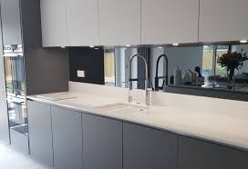 Maybe you would like to learn more about one of these? Stunning Grey Mirror Glass Splashback Modern Kitchen Design Modern Kitchen Glass Kitchen Splashback