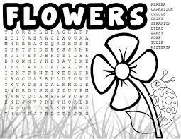 October is here coloring page. Flower Word Search And Coloring Page