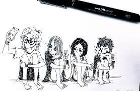 Black And White Mirror Selfie Drawing Selfie Doodle Drawings Drawings Doodles