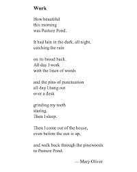 Work By Mary Oliver Mary Oliver Poems Mary Oliver Poems