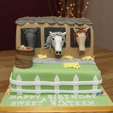 Blue and turquoise birthday cake with digit six. 32 Amazing Horse Cakes Horse Nation