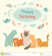 Check spelling or type a new query. Tarjeta Preciosa Del Feliz Cumpleanos Con Los Gatos Y Los Pajaros Lindos Ilustracion Del Vector Ilustracion De Felicidad Enhorabuena 62370222