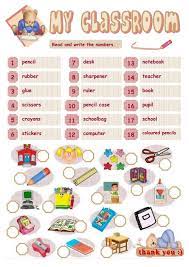 Classroom Objects Interactive And Downloadable Worksheet Check Your Answers Online English Lessons For Kids English Lessons Reading Comprehension Kindergarten