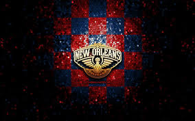 The new orleans hornets were formed after the original charlotte hornets franchise relocated to new orleans for the 2002/03 nba season. Download Wallpapers New Orleans Pelicans Glitter Logo Nba Blue Red Checkered Background Usa American Basketball Team New Orleans Pelicans Logo Mosaic Art Basketball America For Desktop Free Pictures For Desktop Free