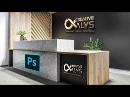 Reception 3d Logo Psd Mockup Creative Alys In 2020 Wall Logo Adobe Photoshop Tutorial Photoshop