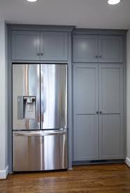 Classic French Gray Shaker Cabinets Fridge Lg Lfx25991st 02 Wall Color Sw9166 Drift Of Mist Shaker Cabinets Wall Color Grey Cabinets
