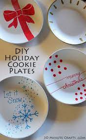Make Your Own Cookie Exchange Plates 30 Minute Crafts Diy Holiday Christmas Plates Holiday Cookie Gift