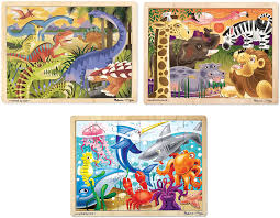 This website has become quite popular. Melissa Doug Jigsaw Puzzle Bundle Dinosaur Safari And Ocean Toys Games Amazon Com