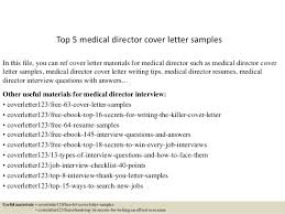 Top 5 Medical Director Cover Letter Samples