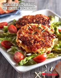 Ensalada De Esparragos Con Tortitas De Cangrejo Ensalada Con Esparragos Ensaladas Esparragos