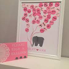 Elephant baby shower invitation decorations: Diy Baby Shower Guest Book Elephant Themed For Our Baby Girl Baby Shower Elephants Girl Baby Shower Diy Elephant Baby Shower Theme
