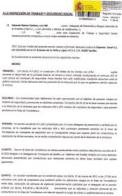 Перевод контекст inspección del trabajo c испанский на русский от reverso context: Denuncia Inspeccion De Trabajo Riesgo Laboral Sac En Casal Sl