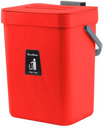 Use this attractive oval trash can in the kitchen, office, den, workshop or wherever trash can accumulate. Buy Karyhome Small Kitchen Garbage Can With Lid In Cabinet Trash Can With Lid Under Sink Trash Can 5 Liter 1 3 Gallon Plastic Trash Bin Red Online In Turkey B08p1mlw6r