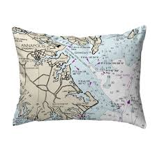 Zeckos Betsy Drake Annapolis Md Nautical Map Noncorded Indoor Outdoor Pillow 16x20 Rakuten Com