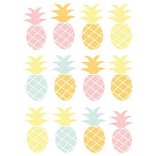 Stickers Frise Ananas Rose Ananas Rose Chambre Bebe Fille Jaune Stickers Muraux
