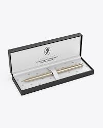 Download Gift Writing Pen In Box Mockup In Stationery Mockups On Yellow Images Object Mockups