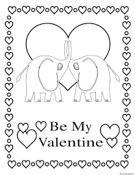 Valentine's day will be here before you know it! Be My Valentine Elephants Coloring Pages Printable
