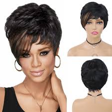 Kadınlar için sentetik anne peruklar kısa saçlı koyu kahverengi peruk  patlamalarla popüler saç kesimleri düz kadın pixie kesimler doğal peruklar  satış < Saç Uzantıları ve Peruklar \ www.tenissepeti.com.tr