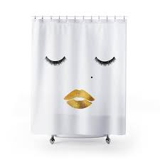 Custom Shower Curtain Lips Shower Curtain Lashes Shower Custom Shower Curtains Beauty Room Shower Curtain