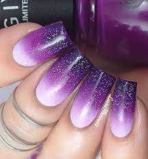 Stripes, silver glitter, and little hearts Pretty Manicures That Show Off Your Love For Purple