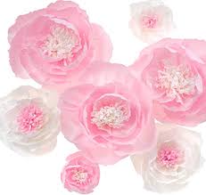 May 28, 2019 · how to make paper flowers. Amazon Com Paper Flower Decorations For Wall Large Crepe Paper Flowers Handcrafted Flowers For Wedding Backdrop Baby Nursery Decor Home Decor Baby Showers Nursery Wall Decor Pink White 7pcs Home Kitchen