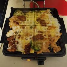 Chinese food leftovers in a waffle maker. : rshittyfoodporn