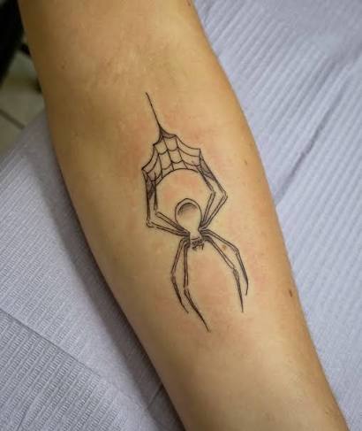 Love is in the…fineline spider heart tattoo ❣️⭐️ this cutie original design by me is a favourite of mine and I loveee getting the opportunity to tattoo it! This tattoo is done