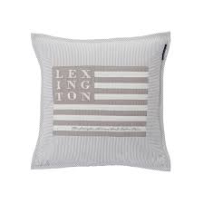 Lexington Arts Craft Sham Logo Grau Weiss