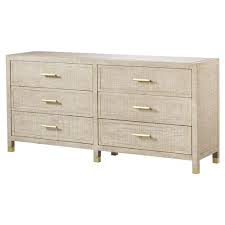 52 inches wide, 34 inches tall at table top, 20 inches deep. Maison 55 Raffles Modern Classic Wood 6 Drawer Dresser Kathy Kuo Home