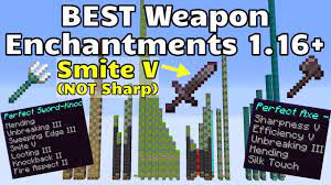 Today, i will teach you how to make the strongest tools ever in minecraft!! Best Weapon Enchantments Minecraft Java 1 16 Youtube