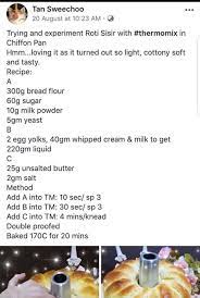 Roti Sisir In Chiffon Pan Thermomix Recipes Recipes Roti