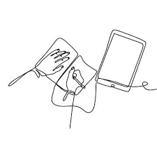 Workspace With Hand Writing A Note And Tablet Continuous One Line Drawing Writing Clipart Business Technology Png And Vector With Transparent Background For Line Drawing Line Art Drawings Minimalist Drawing