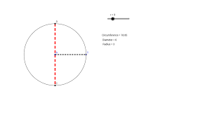 Radius definition, a straight line extending from the center of a circle or sphere to the circumference or surface: Relationship Between Circumference Radius And Diameter Geogebra