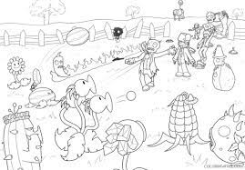 This children's coloring book is full of happy, smiling, beautiful heroes. Plants Vs Zombies Coloring Pages Battle Coloring4free Coloring4free Com