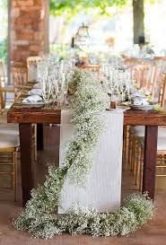 Baby S Breath Wedding Details Wedding Table Garland Table Runners Wedding Wedding Table Settings