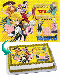 Seven Deadly Sins Edible Cake Topper Edible Image Cake Topper Birthday Cake With Candles Happy Birthday Candles Cake