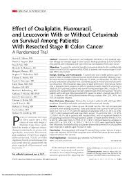 Le cancer colorectal peut toucher tous les segments anatomiques du gros intestin comme le caecum, le côlon ascendant, le côlon transverse, le côlon descendant. Pdf Effect Of Oxaliplatin Fluorouracil And Leucovorin With Or Without Cetuximab On Survival Among Patients With Resected Stage Iii Colon Cancer A Randomized Trial