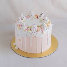 S 60 Solid Colour With White Chocolate Drizzle And Meringue Decor Custom Bakes By Edith Patisserie Cool Birthday Cakes Pastel Cakes Funfetti Cake