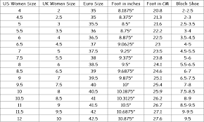 60 conclusive bloch pointe shoes size chart