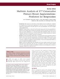Pdf Multisite Analysis Of 177 Consecutive Primary Breast