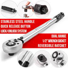 Donnklik 1 2 Inch Torque Wrench Adjustable Between 10 150 Ft Lb 13 6 203 5 N M Quick Release System
