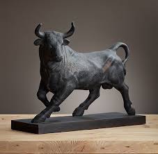 19th C Spanish Bull Statue 23 W X 17 5 H 190 Sculpture Animaux Statues Animaux En Ceramique